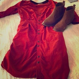 Anthro corduroy mid thigh dress